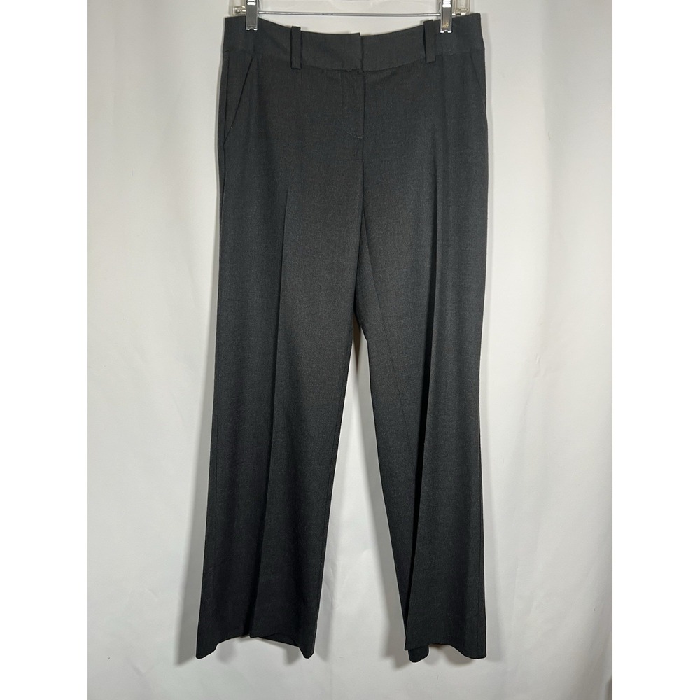 Trina Turk Wool Blend trouser Dark Grey Flat Front Business Wear Classic Staple